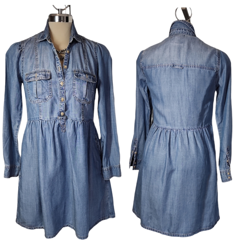 American Eagle  Blue Denim Long Sleeve  Dress Size XS